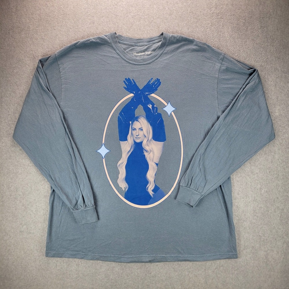 Meghan Trainor Timeless 2024 Tour Long Sleeve‎ Graphic T-Shirt Blue 2XL Concert
